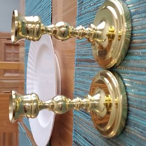 Baldwin Brass Set of Two Candle Holders Taper Polished Elegance Home Decor